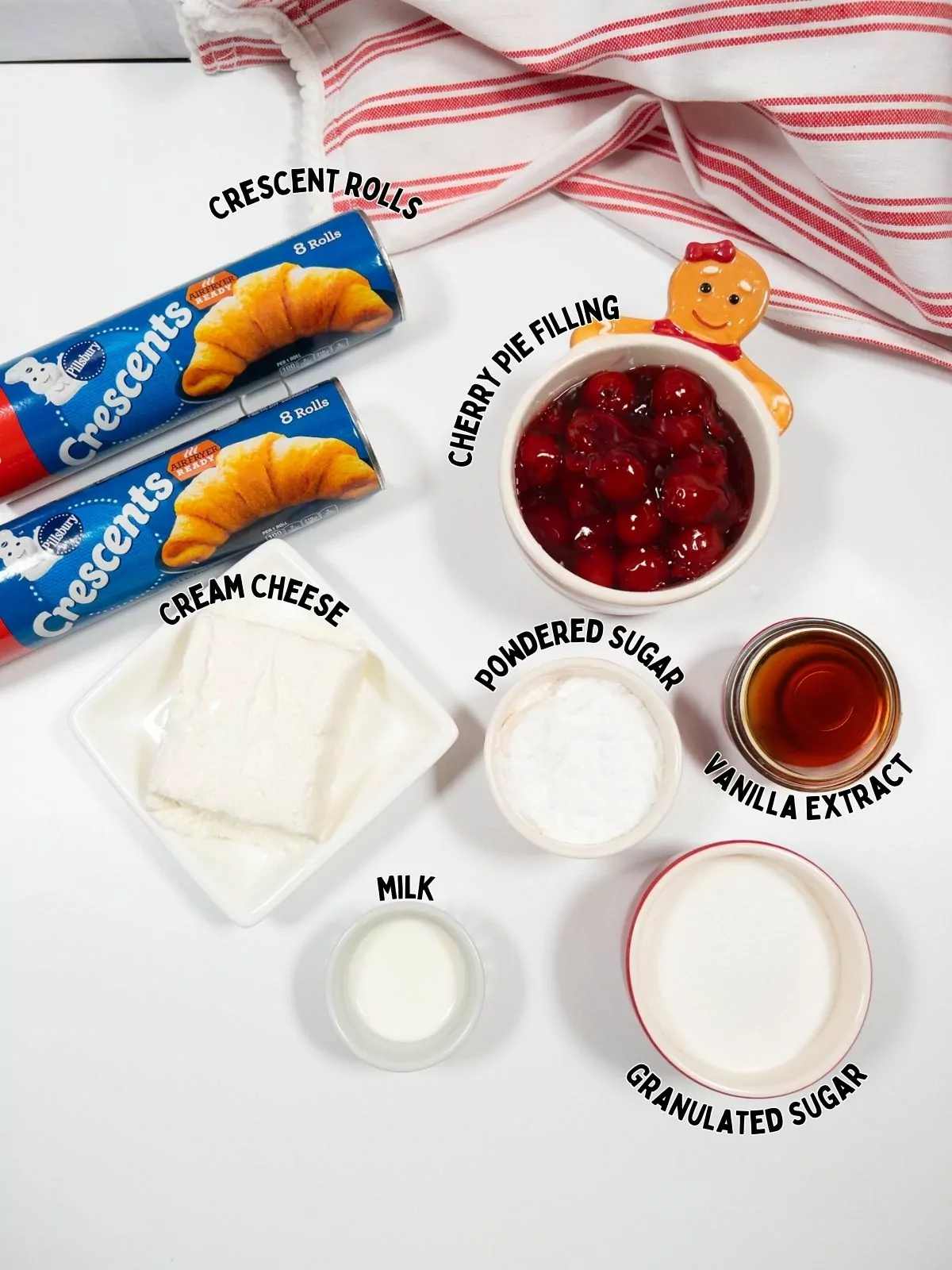 Ingredients for Cherry Pie Filling Danish.