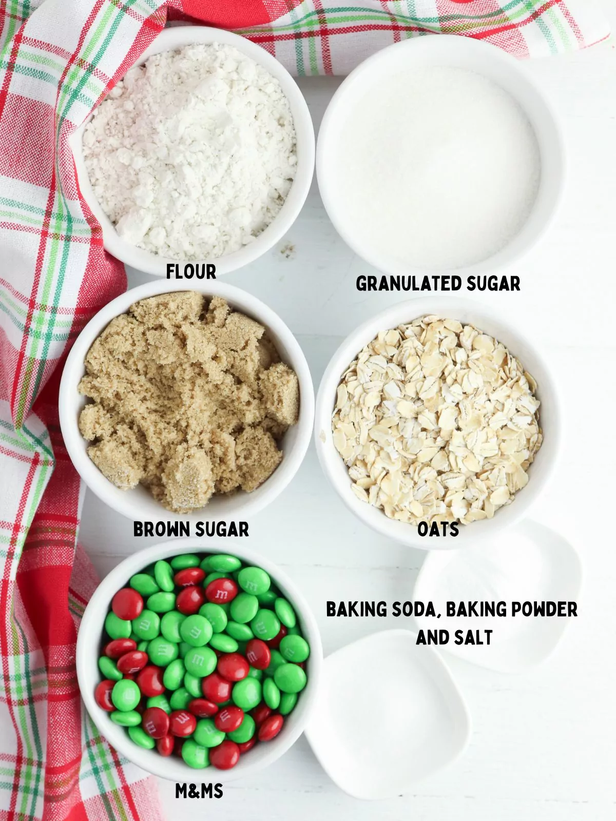 Ingredients for Mason Jar Oatmeal Cookies.