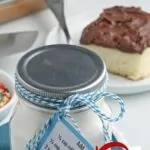 Mason jar cake mix with free gift tags.