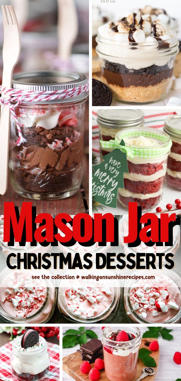 Christmas Mason Jar Desserts - Walking On Sunshine Recipes