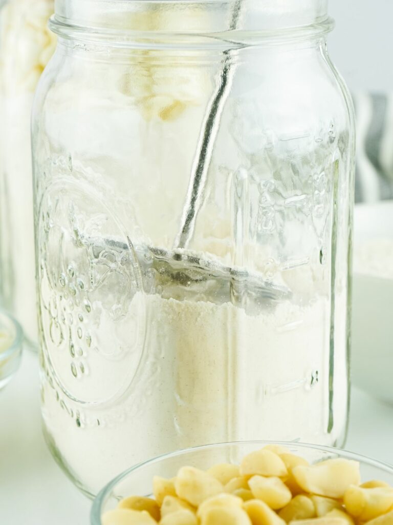 use tart tamper for mason jar cookie ingredients.