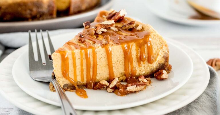 pumpkin caramel pecan cheesecake
