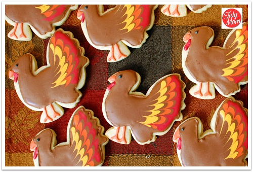 cut out turkey cookies