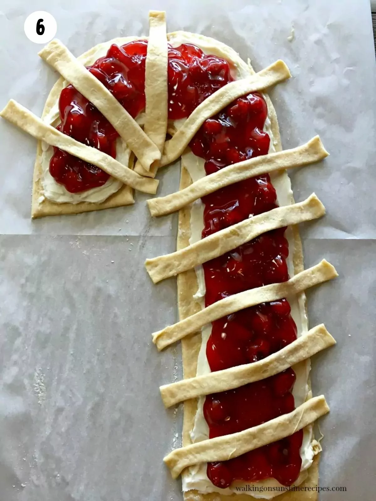 crescent roll cherry candy cane.