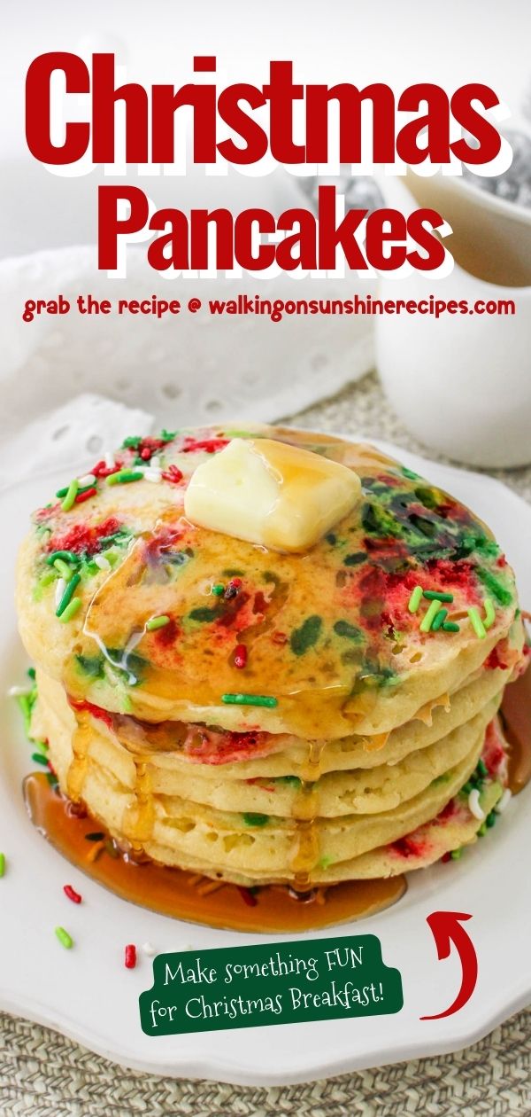 Christmas Pancakes with sprinkles.