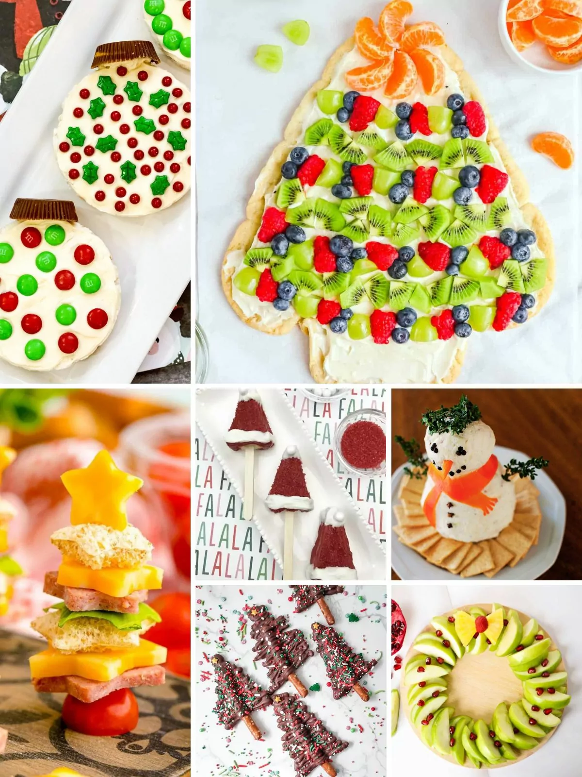Collage of cute Christmas snacks