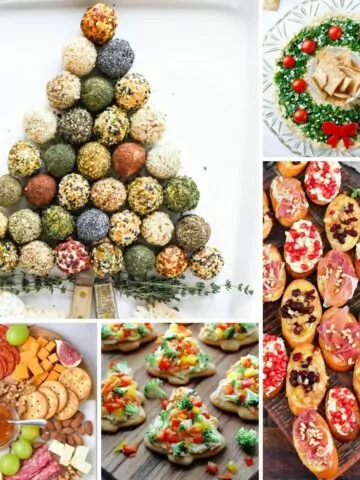 Collage of appetizers for Christmas