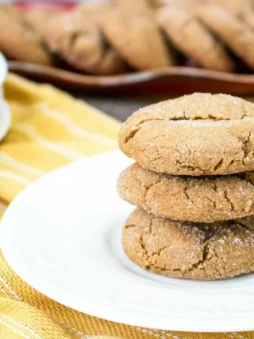 Featured photo of gingersnap cookies.