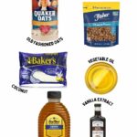 List of ingredients for granola jars,