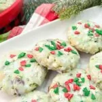 Mint Chocolate Chip Christmas Cookies from a cake mix.