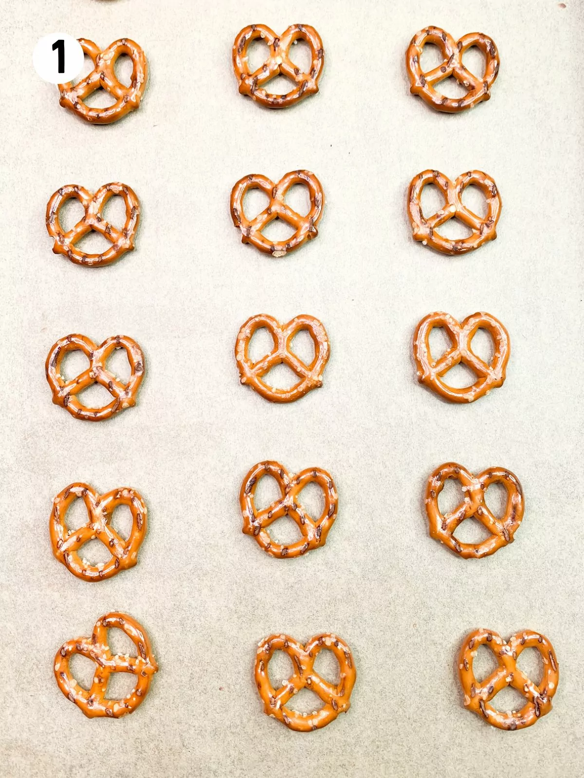 pretzel twists on baking tray.
