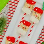 Santa Treats made with rice krispie treats and lollipop sticks. Pinterest.
