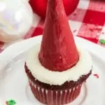 Santa Hat Cupcakes Red Velvet Cupcakes.