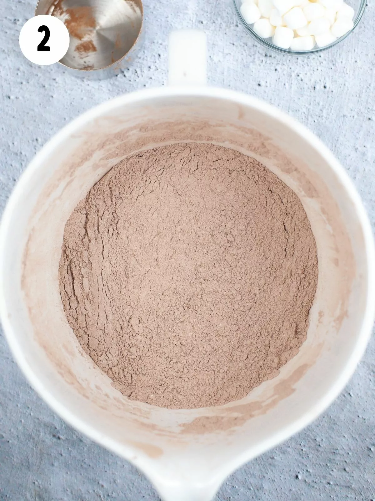 hot chocolate combined in bowl.