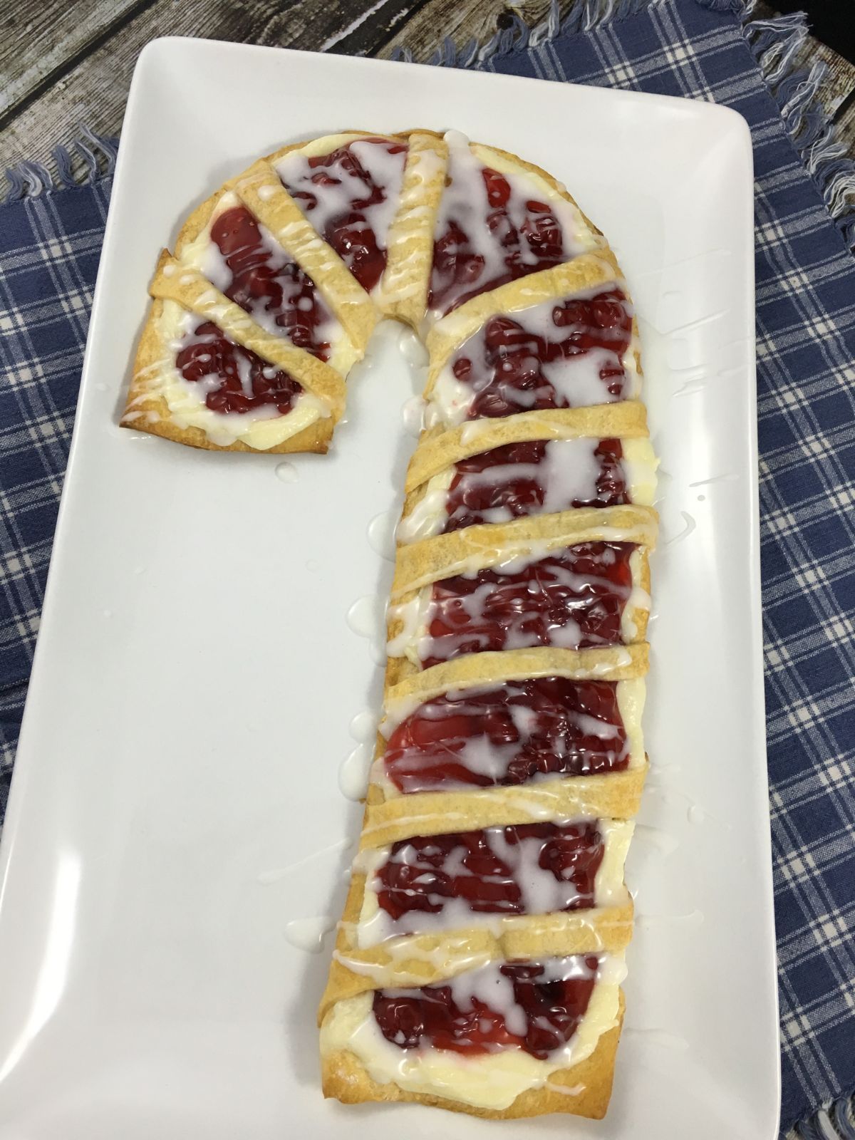 candy cane crescent roll breakfast pastry.