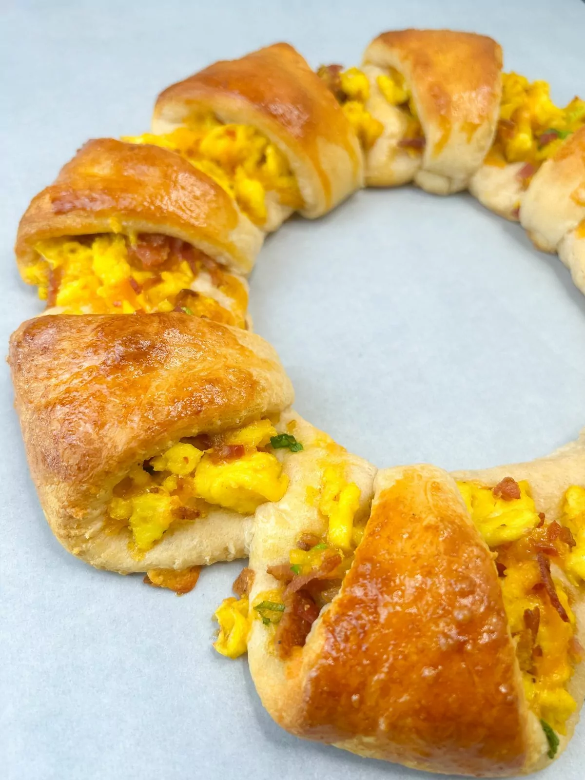 baked crescent roll wreath.