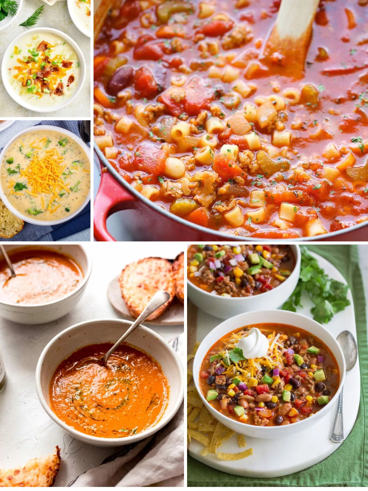 15 different soup photos for dinner.