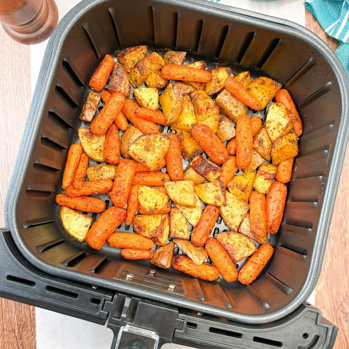 air fryer potatoes and carrots.