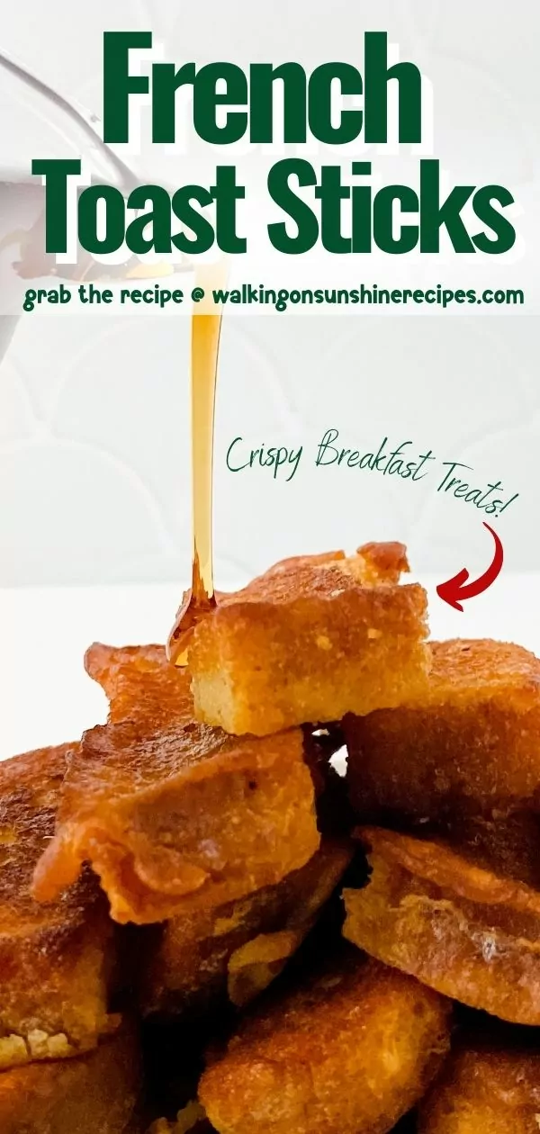 French Toast Sticks served with maple syrup.