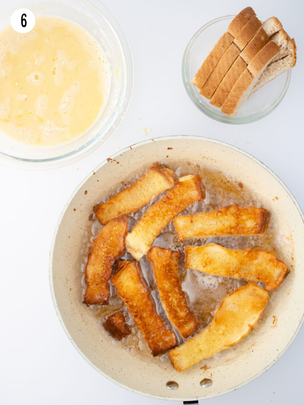 fry French toast in skillet.