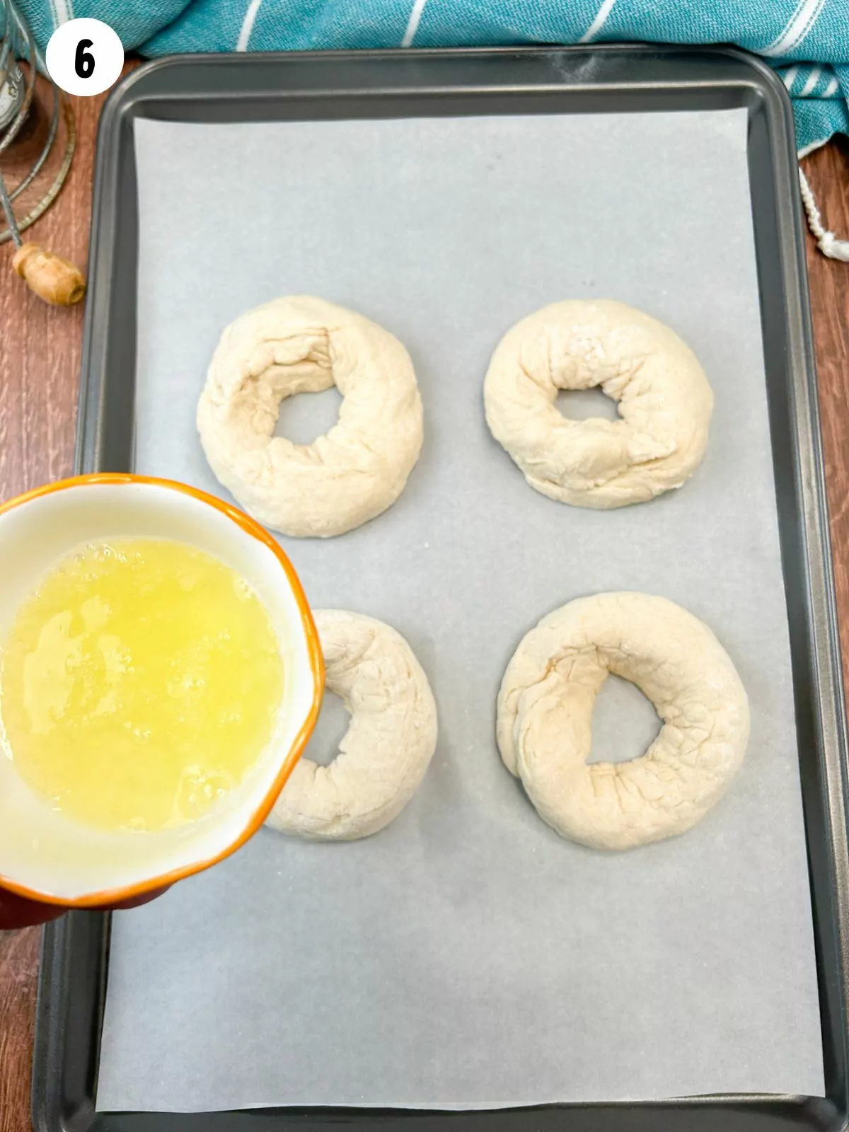 brush with egg wash before baking.