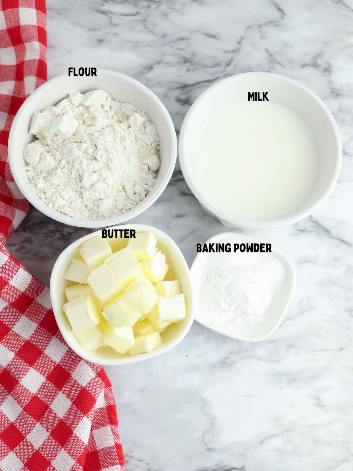 Biscuit ingredients.