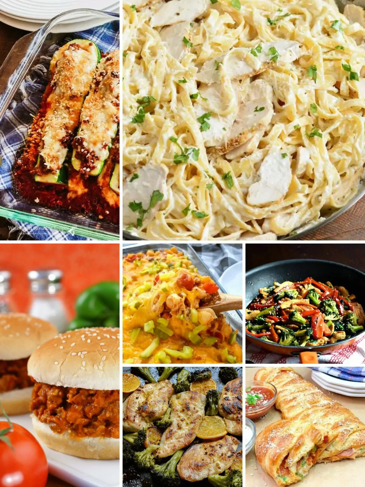 An enticing photo featuring a variety of recipes for an easy meal plan.