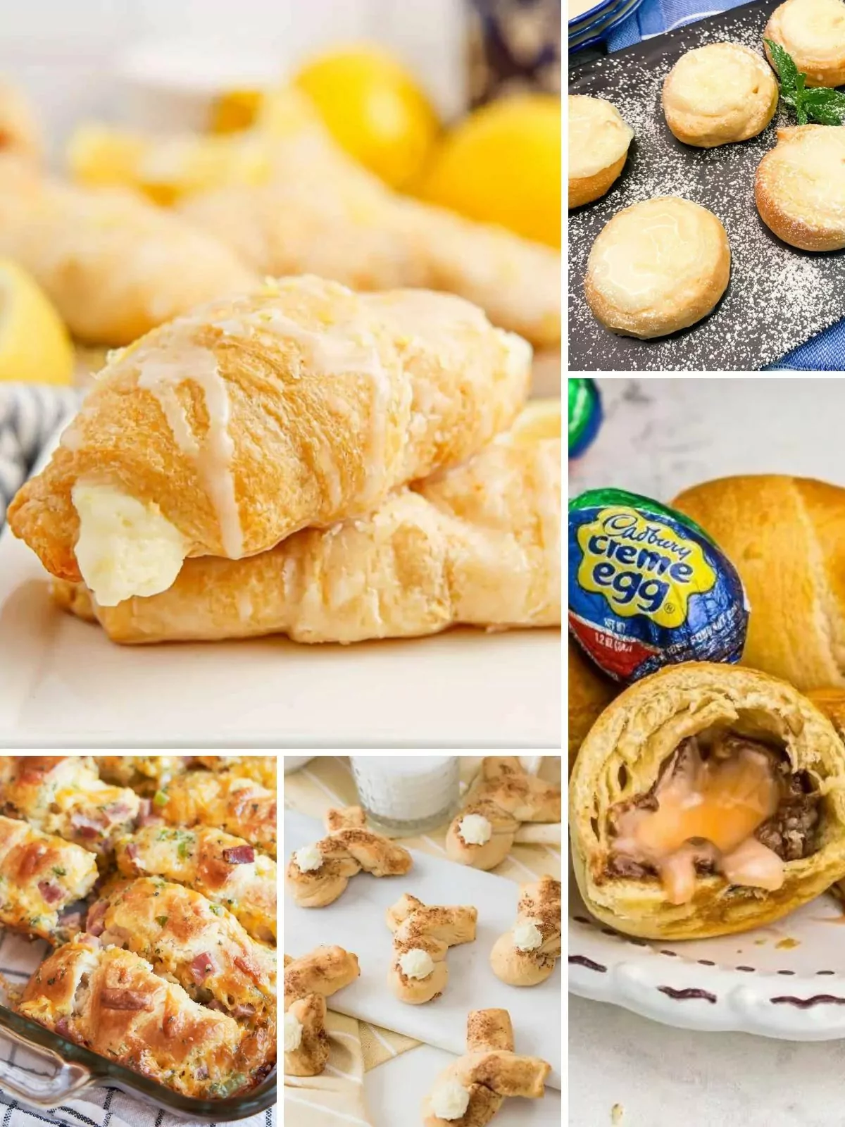 Collage of Crescent Roll Easter Recipes
