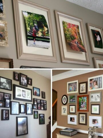 how to create a gallery wall with family photos.