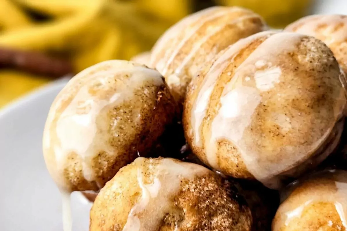 Glazed cinnamon rolls.