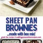 brownie box mix made in sheet pan topped with marshmallows and chocolate sauce.
