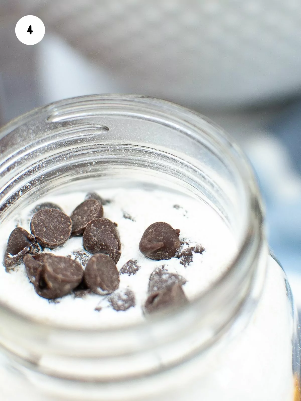 Top filled jar with more chocolate chips