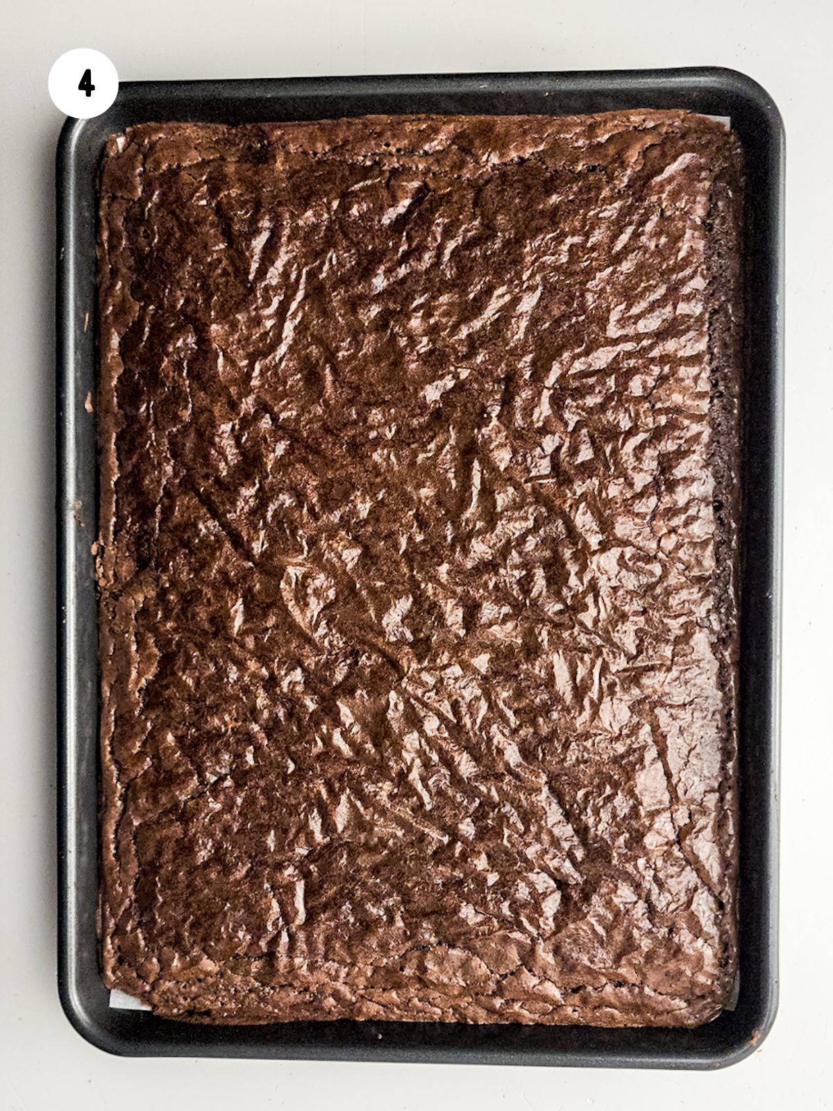 baked brownies in pan.