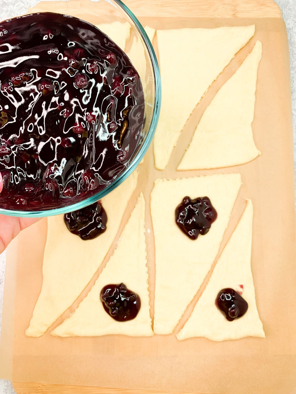 crescent rolls blueberries.