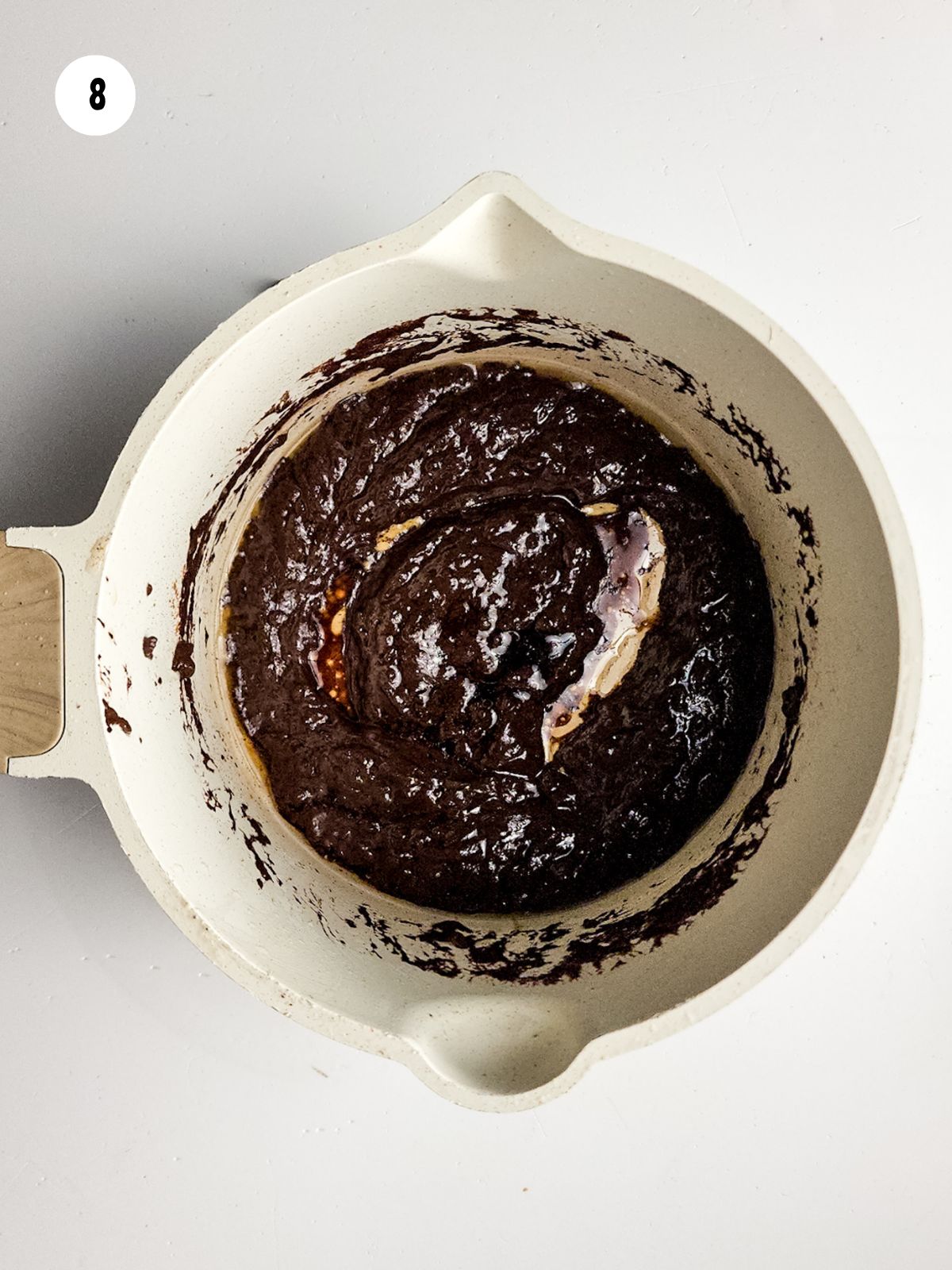 brownie batter in bowl combined.