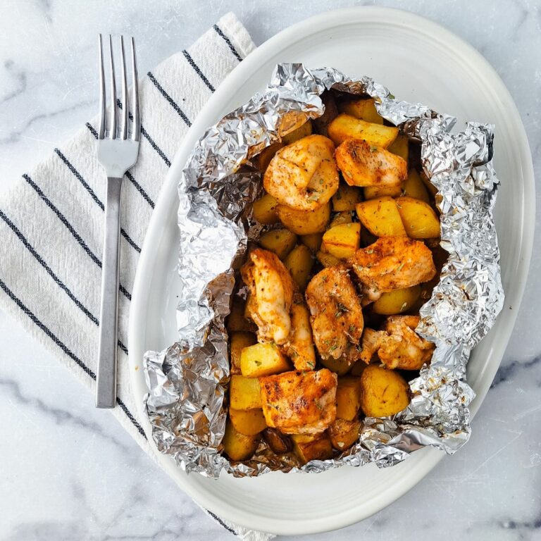 FEATURED Air Fryer Chicken and Potatoes in foil