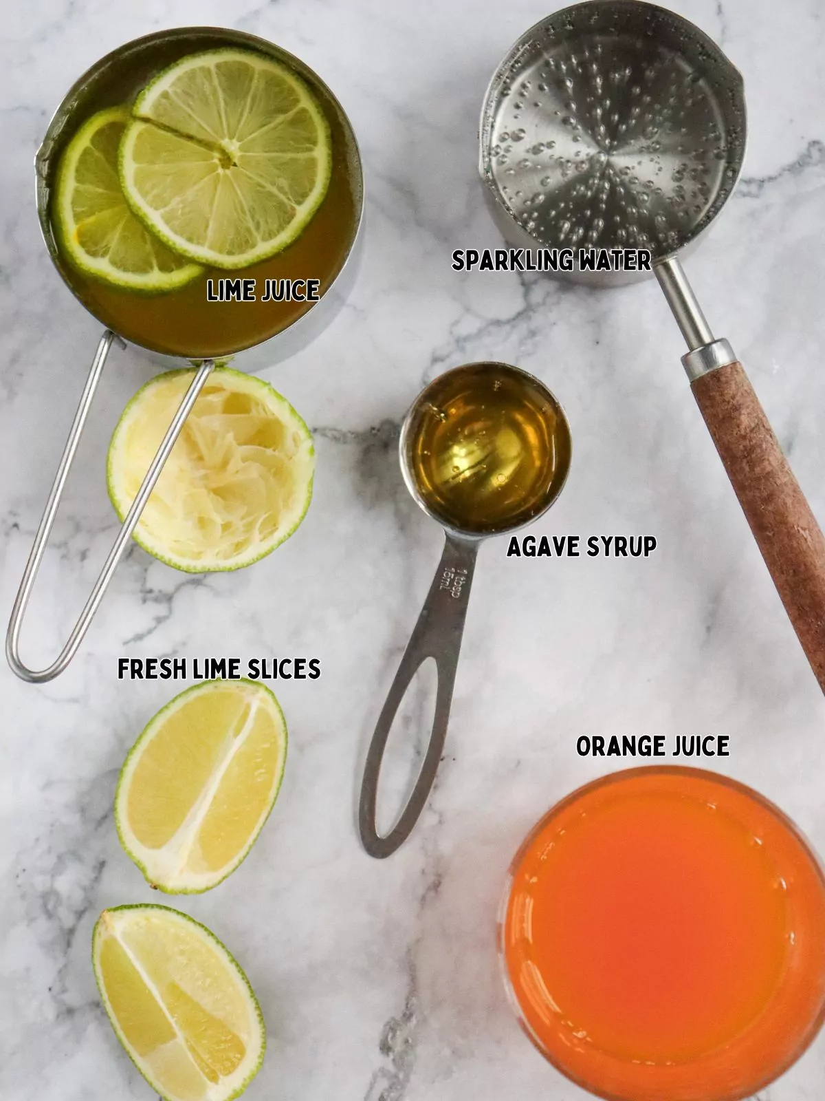 ingredients for orange lime water.