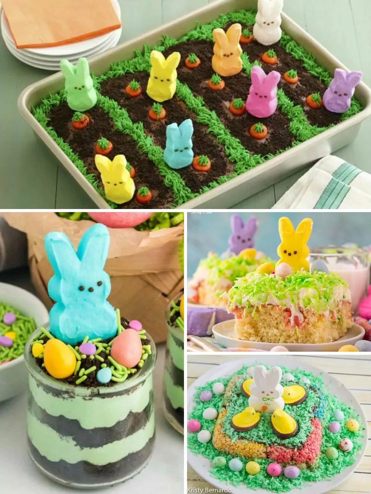 a collection of desserts made with peeps.