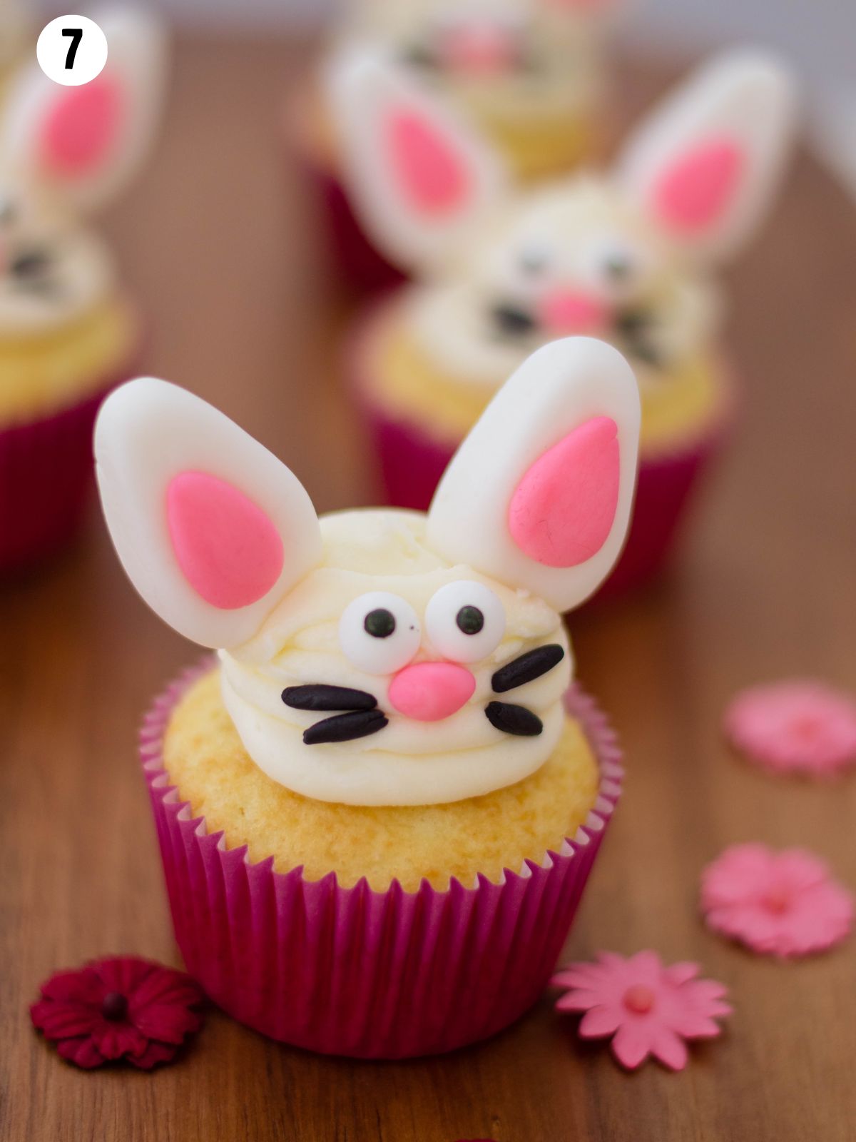bunny decorated cupcake.