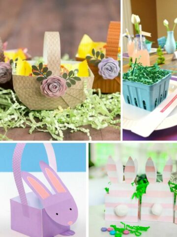 Photo of creative DIY Easter baskets using various materials and designs.