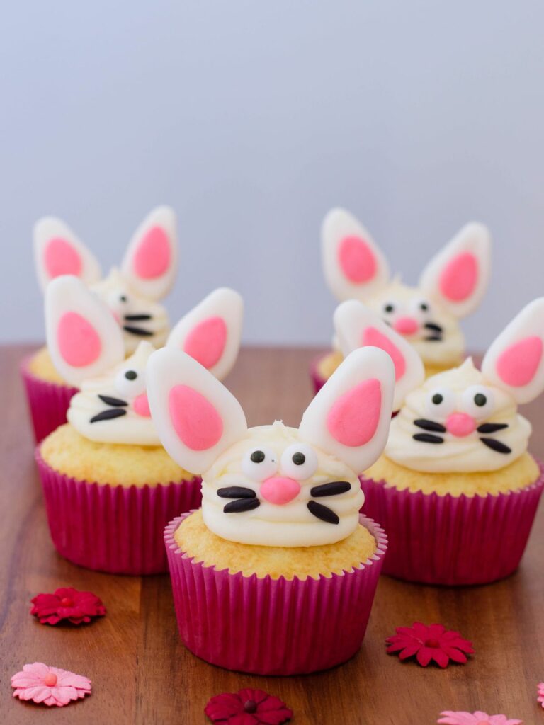 easter bunny cupcakes.