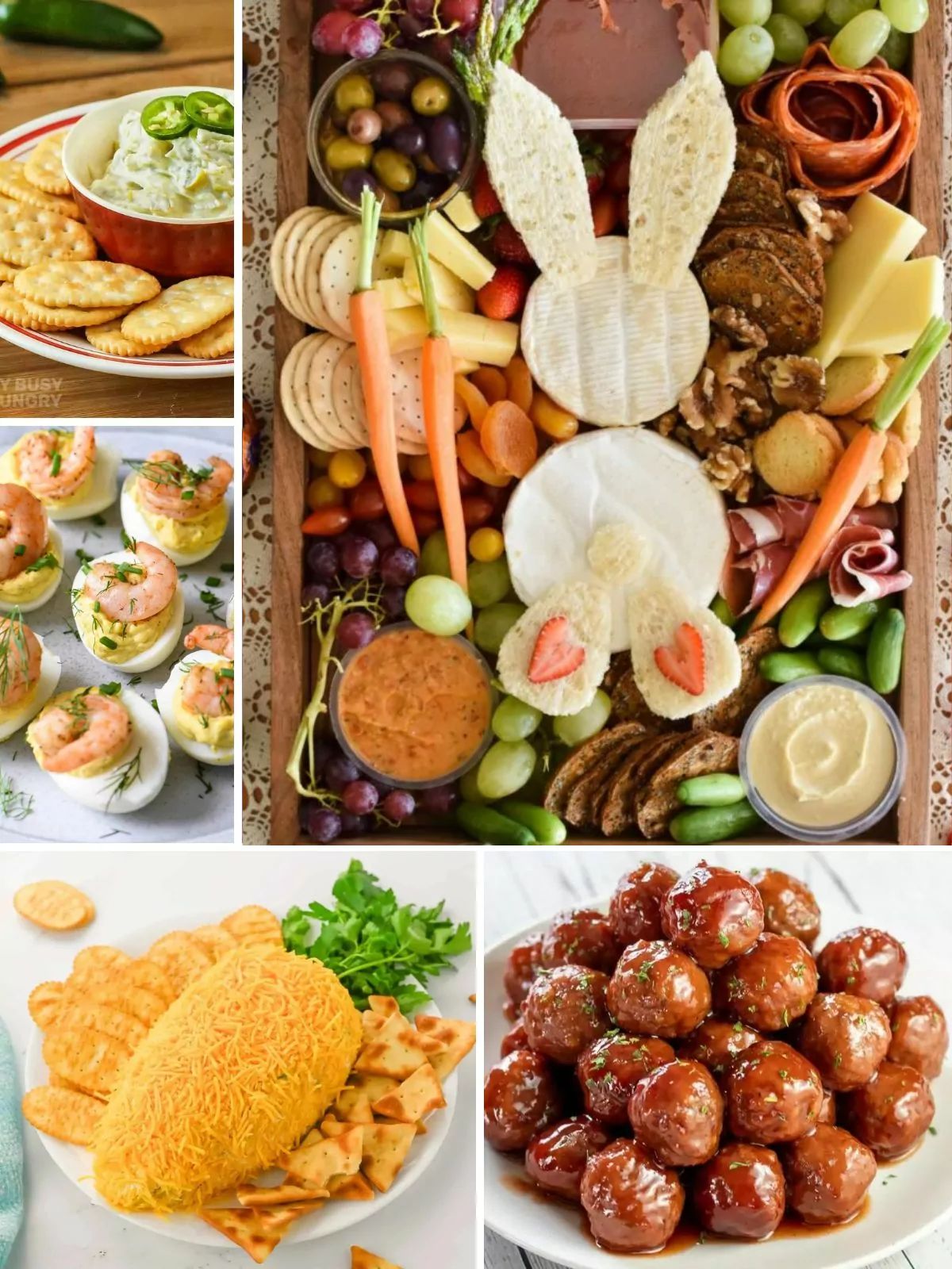 A collection of make ahead appetizers for Easter.