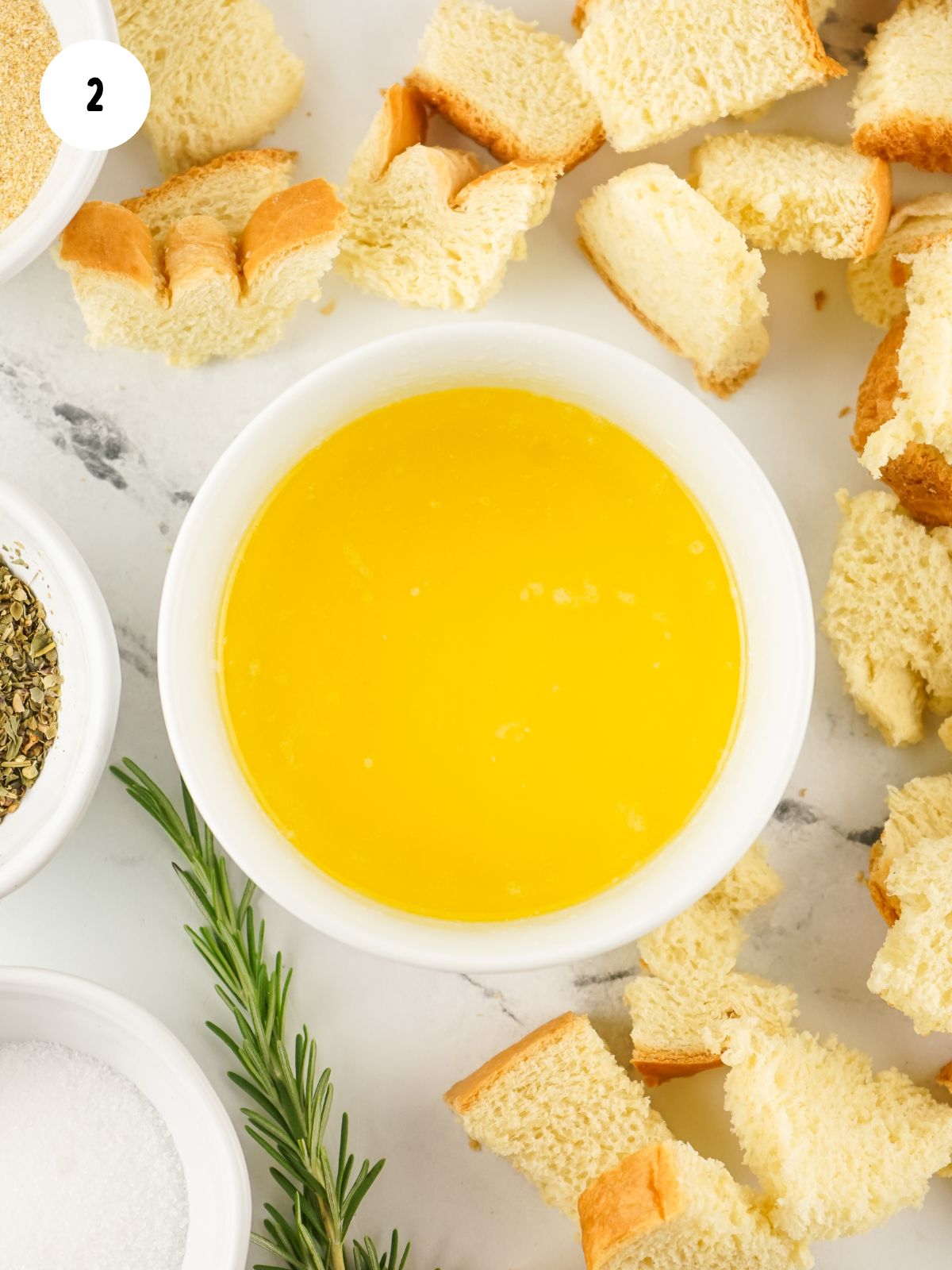 bowl of melted butter.