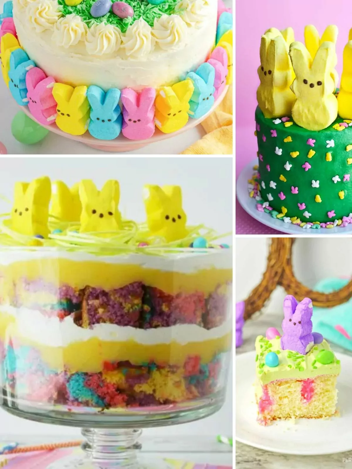 desserts for Easter made with marshmallow peeps.