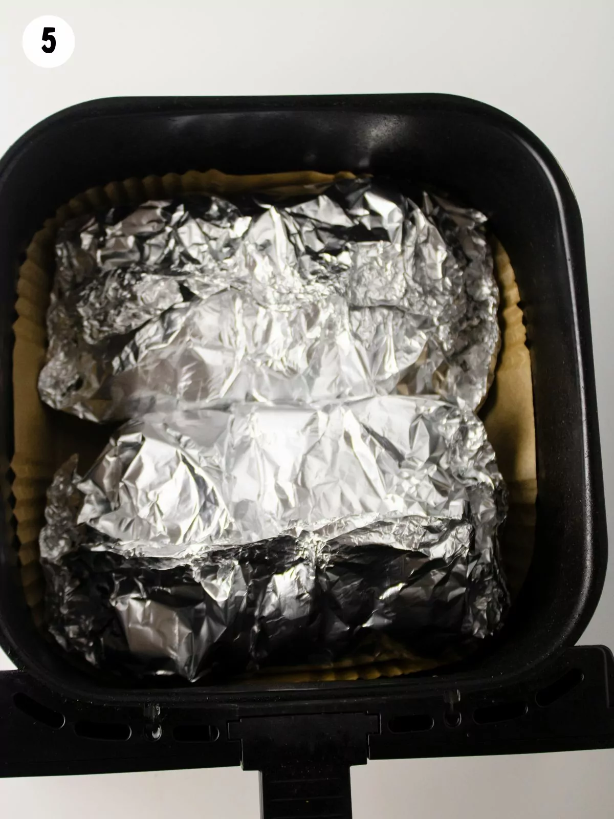 aluminum foil bundles cooked in air fryer.