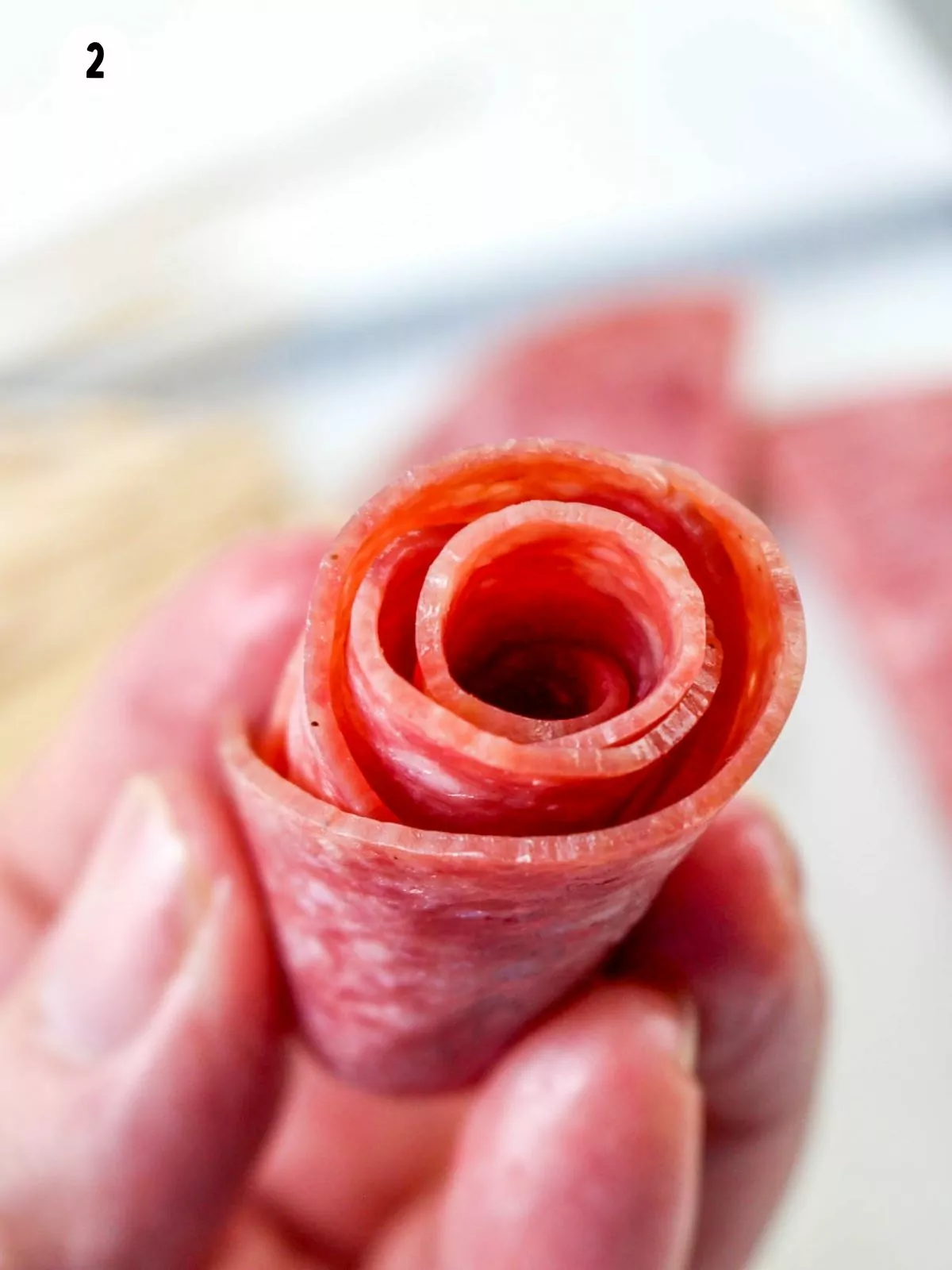 rolled up salami.