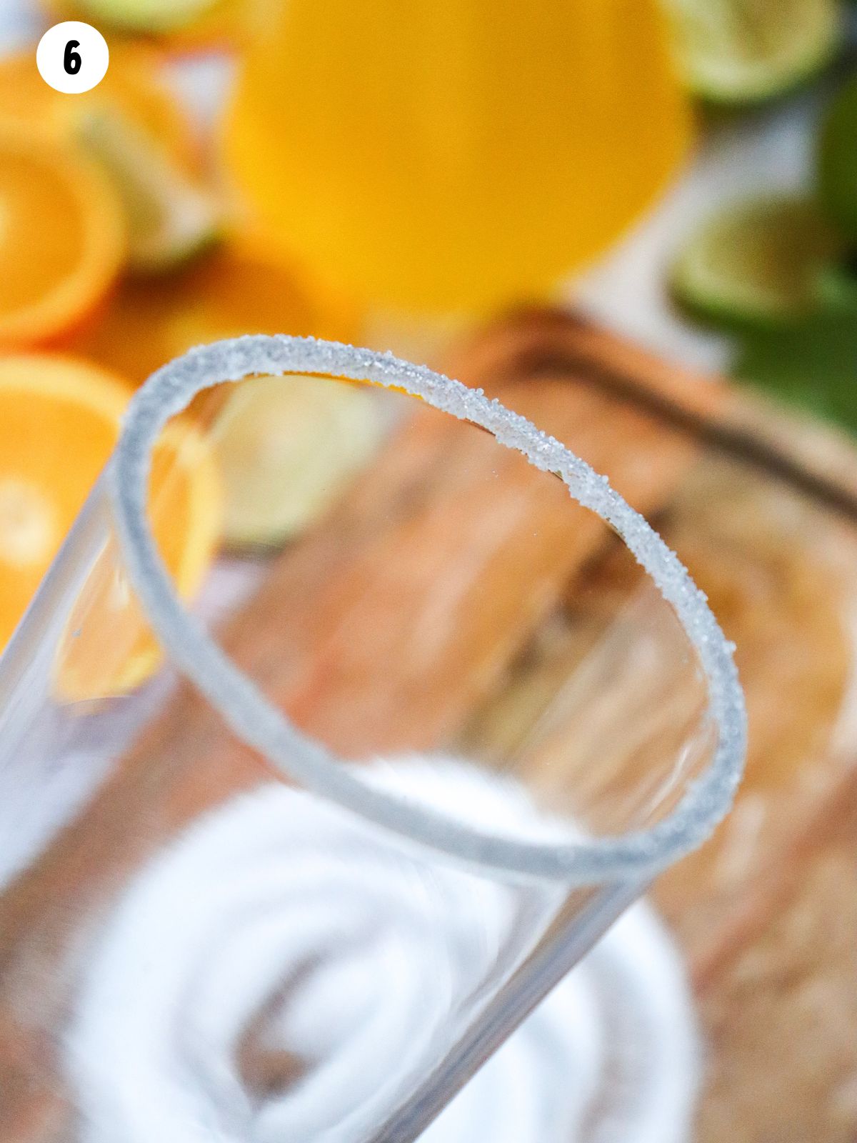 glass rim with salt.