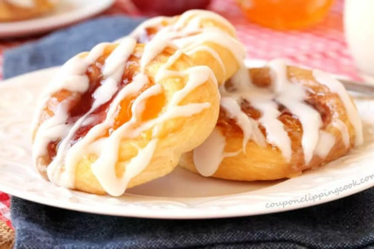 Crescent Roll Peach and Strawberry Danish