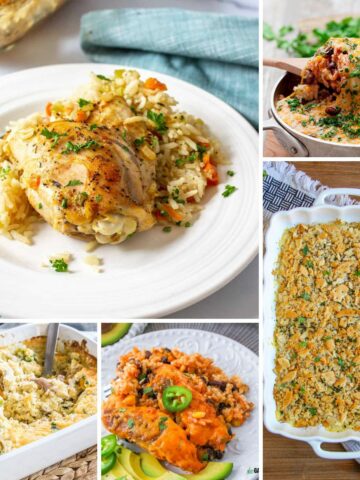 chicken recipes made with rice and vegetables.