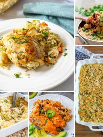 chicken recipes made with rice and vegetables.